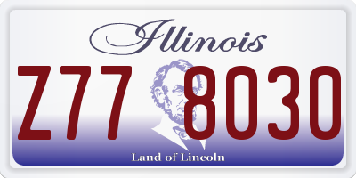 IL license plate Z778030