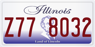 IL license plate Z778032