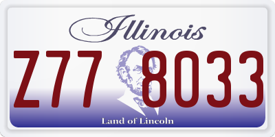 IL license plate Z778033