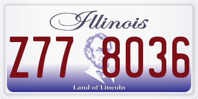 IL license plate Z778036