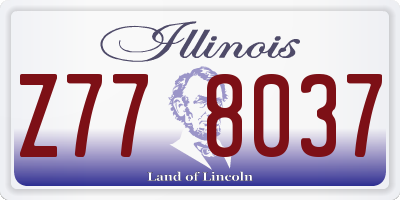 IL license plate Z778037