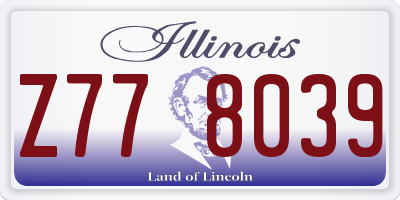 IL license plate Z778039