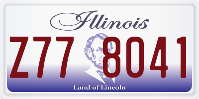 IL license plate Z778041
