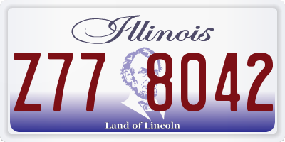 IL license plate Z778042