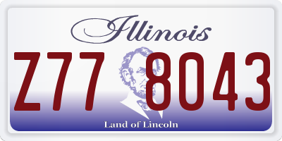 IL license plate Z778043