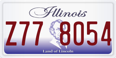 IL license plate Z778054