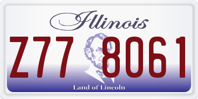 IL license plate Z778061