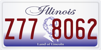IL license plate Z778062