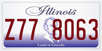 IL license plate Z778063