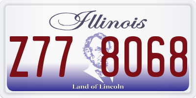 IL license plate Z778068