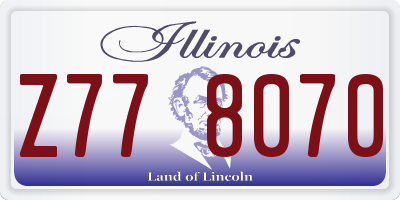 IL license plate Z778070