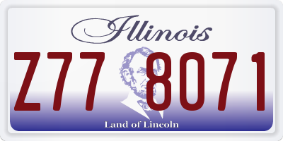 IL license plate Z778071