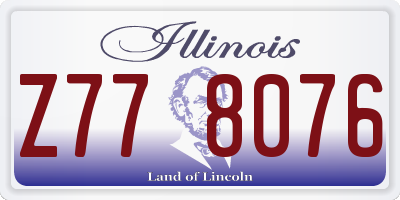 IL license plate Z778076