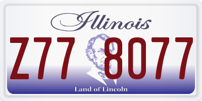 IL license plate Z778077