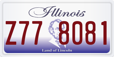 IL license plate Z778081