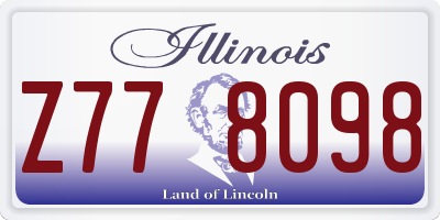 IL license plate Z778098