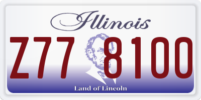 IL license plate Z778100