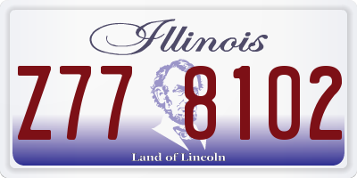 IL license plate Z778102