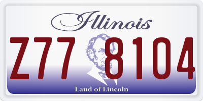 IL license plate Z778104