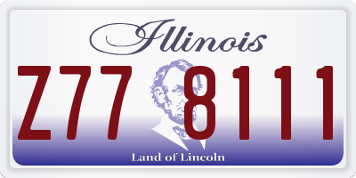 IL license plate Z778111