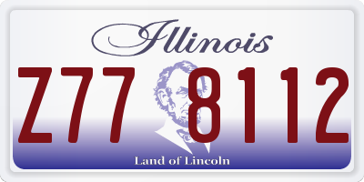 IL license plate Z778112