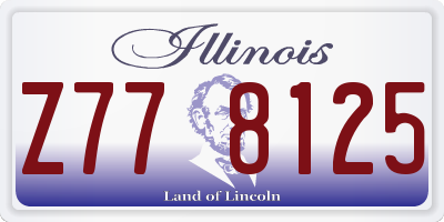 IL license plate Z778125