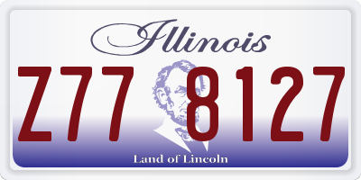 IL license plate Z778127