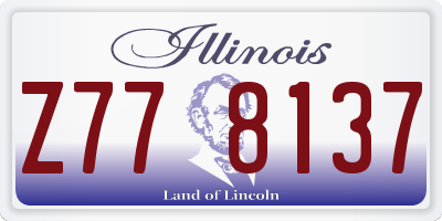 IL license plate Z778137