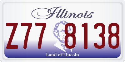 IL license plate Z778138