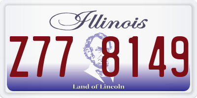 IL license plate Z778149