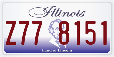 IL license plate Z778151