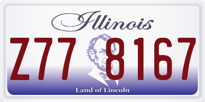 IL license plate Z778167