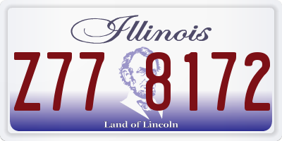 IL license plate Z778172