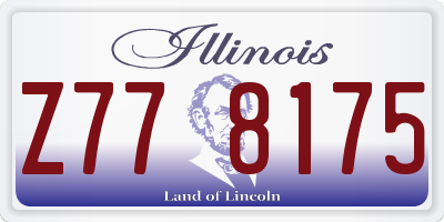 IL license plate Z778175