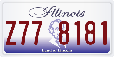 IL license plate Z778181