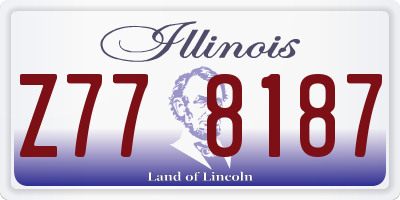 IL license plate Z778187