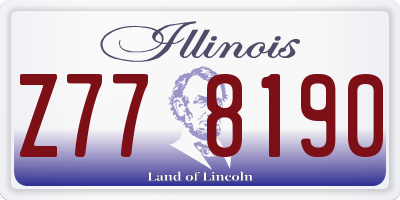 IL license plate Z778190