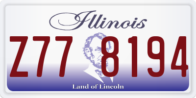 IL license plate Z778194