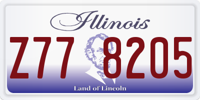 IL license plate Z778205