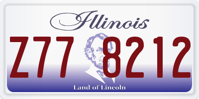 IL license plate Z778212