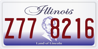 IL license plate Z778216