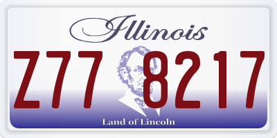 IL license plate Z778217