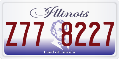 IL license plate Z778227