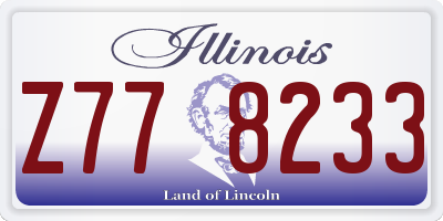 IL license plate Z778233