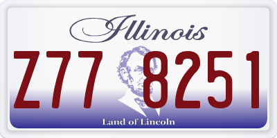 IL license plate Z778251
