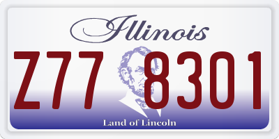 IL license plate Z778301