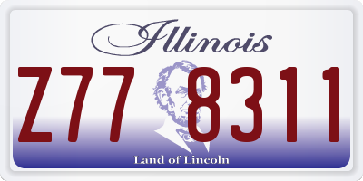 IL license plate Z778311