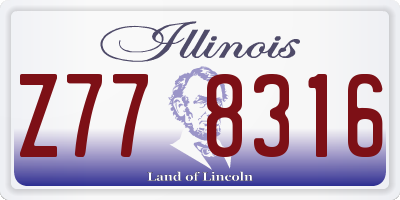 IL license plate Z778316