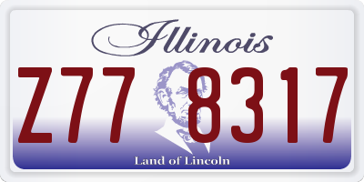 IL license plate Z778317