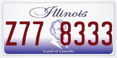IL license plate Z778333